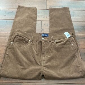 NWT Gap Women’s Brown Corduroy Pants High Rise Vintage Sim 18 34R